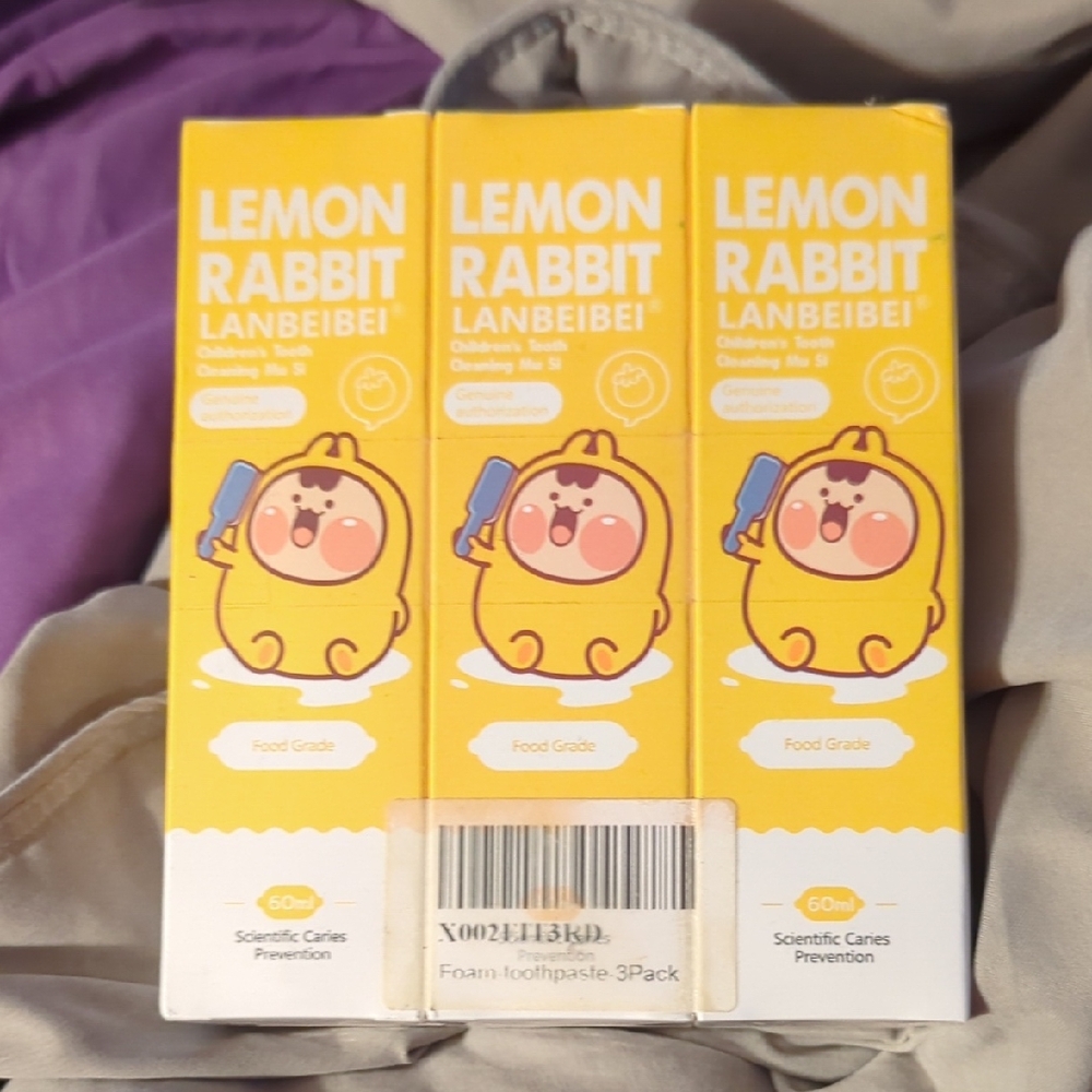 Lemon Rabbit Children's Toothpaste 3-Pack